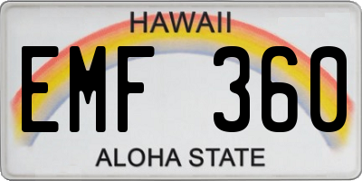 HI license plate EMF360
