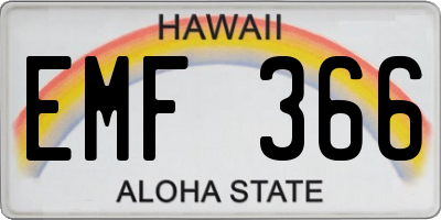 HI license plate EMF366