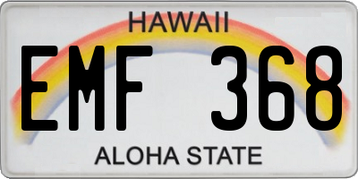 HI license plate EMF368