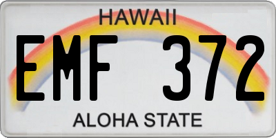 HI license plate EMF372