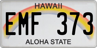 HI license plate EMF373