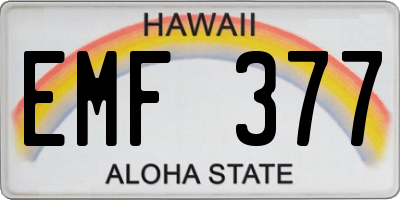 HI license plate EMF377