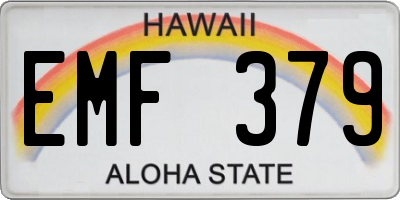 HI license plate EMF379
