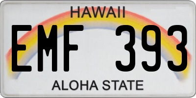 HI license plate EMF393