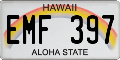 HI license plate EMF397
