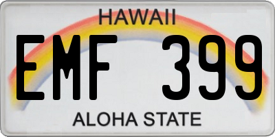 HI license plate EMF399