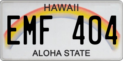 HI license plate EMF404