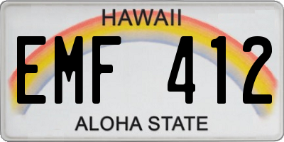 HI license plate EMF412