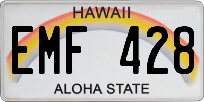 HI license plate EMF428