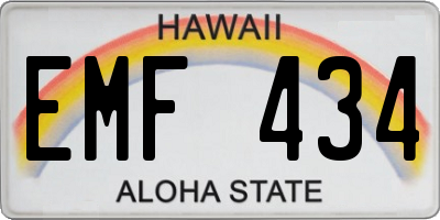 HI license plate EMF434
