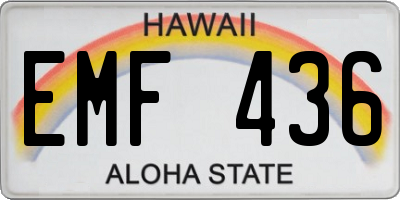 HI license plate EMF436