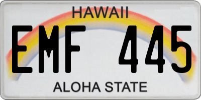 HI license plate EMF445