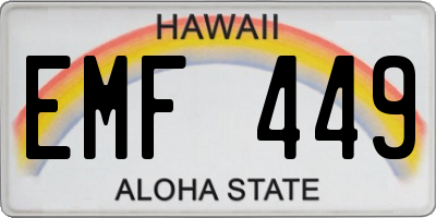 HI license plate EMF449