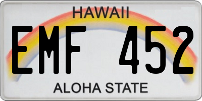 HI license plate EMF452
