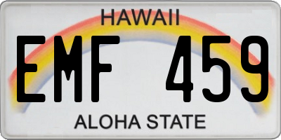 HI license plate EMF459