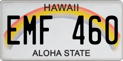 HI license plate EMF460