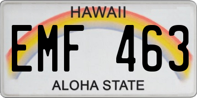 HI license plate EMF463