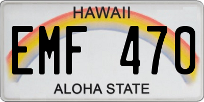 HI license plate EMF470