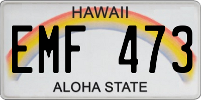 HI license plate EMF473
