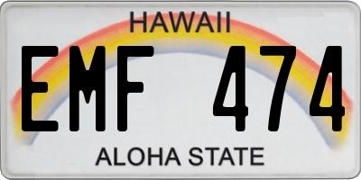 HI license plate EMF474