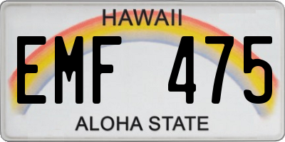 HI license plate EMF475