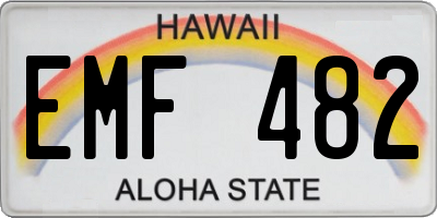 HI license plate EMF482