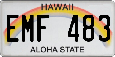 HI license plate EMF483