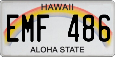 HI license plate EMF486