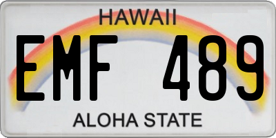 HI license plate EMF489