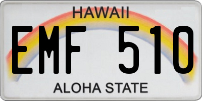 HI license plate EMF510