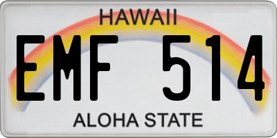 HI license plate EMF514