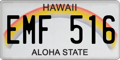 HI license plate EMF516