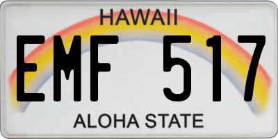 HI license plate EMF517
