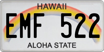 HI license plate EMF522