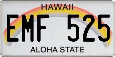 HI license plate EMF525