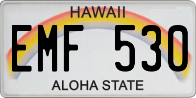 HI license plate EMF530