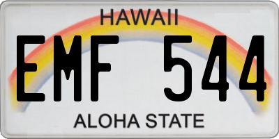 HI license plate EMF544