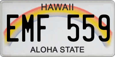 HI license plate EMF559
