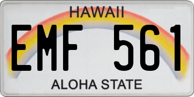 HI license plate EMF561