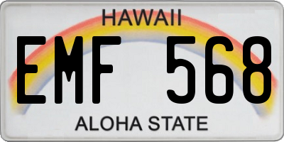 HI license plate EMF568