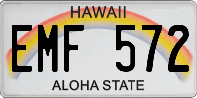 HI license plate EMF572