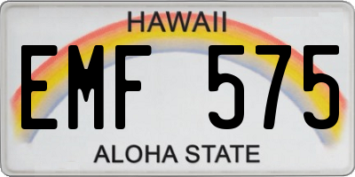 HI license plate EMF575