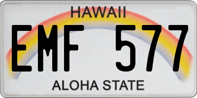 HI license plate EMF577