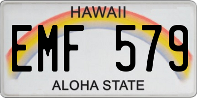 HI license plate EMF579