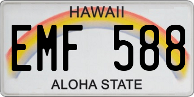HI license plate EMF588