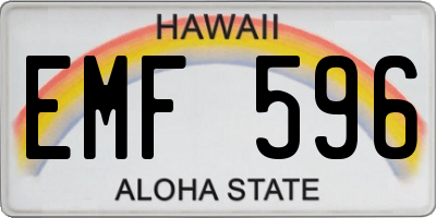 HI license plate EMF596