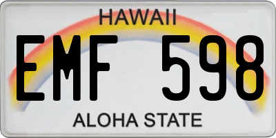 HI license plate EMF598