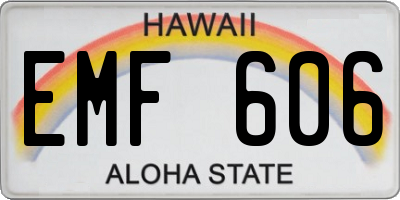 HI license plate EMF606