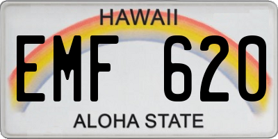 HI license plate EMF620