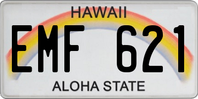 HI license plate EMF621